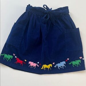 Hanna Andersson Embroidered Horse Corduroy Skirt